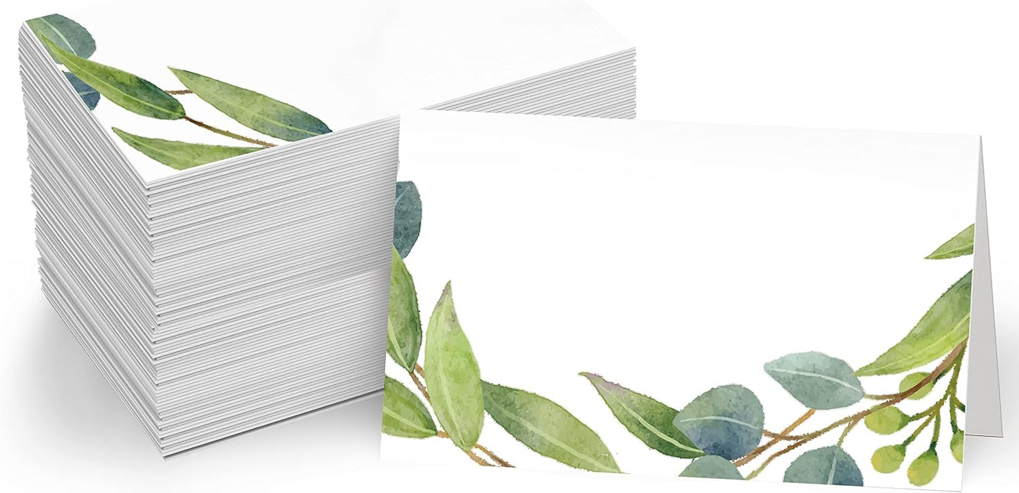 Gethelud 110 PCS Tent Cards, Small Blank Place Cards Delicate Seating Cards Blank Name Cards Escort Cards for Wedding, Table, Dinner Parties, Receptions (Each Measures 2” x 3.5”)