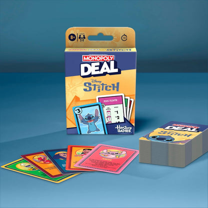 Monopoly Deal: Disney Stitch Edition Card Game | Based on Disney’s Lilo & Stitch | Officially Licensed Disney Kids Games | Ages 8+| 2-5 Players