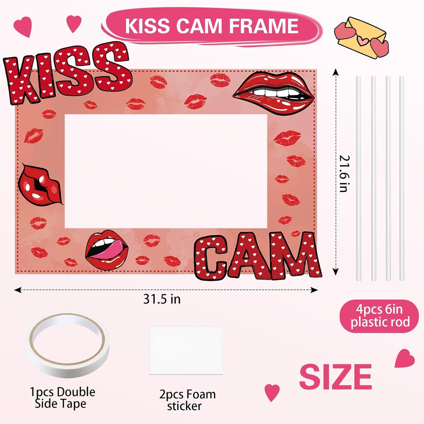RattanView 2026 Graduation Photo Booth Props Frame Class of 2026 Congrats Grad Selfie Picture Frame, Cardboard Large Photo Booth Prop for High School & College Graduation Party Decorations