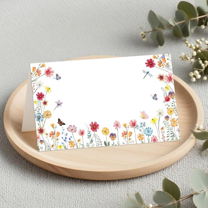120 Pack Woodland Baby Shower Place Cards, 3.5" x 2" Foldable Table Tent Name Cards, Food Labels for Forest Animals Baby Shower Birthday Party Reception Tables Placement Party Decorations