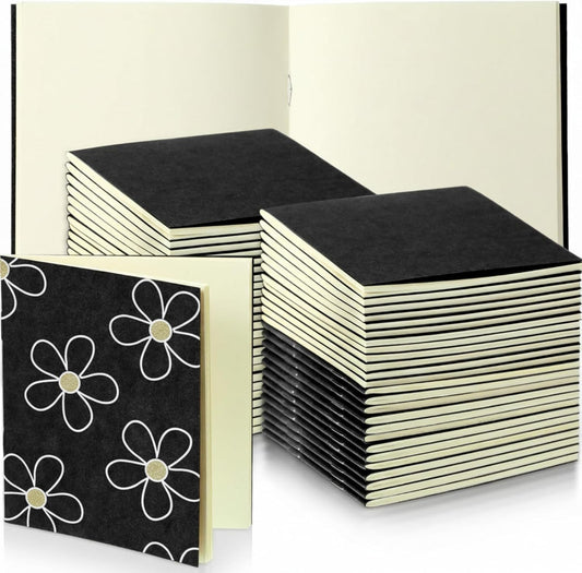 Thenshop 50 Pack Mini Pocket Kraft Notebooks Bulk 4 x 4 Inch Journal Notepads with Dot Memo Sketchbooks Writing Notepad for Party Favors Supplies(Fresh Color,Blank Page)