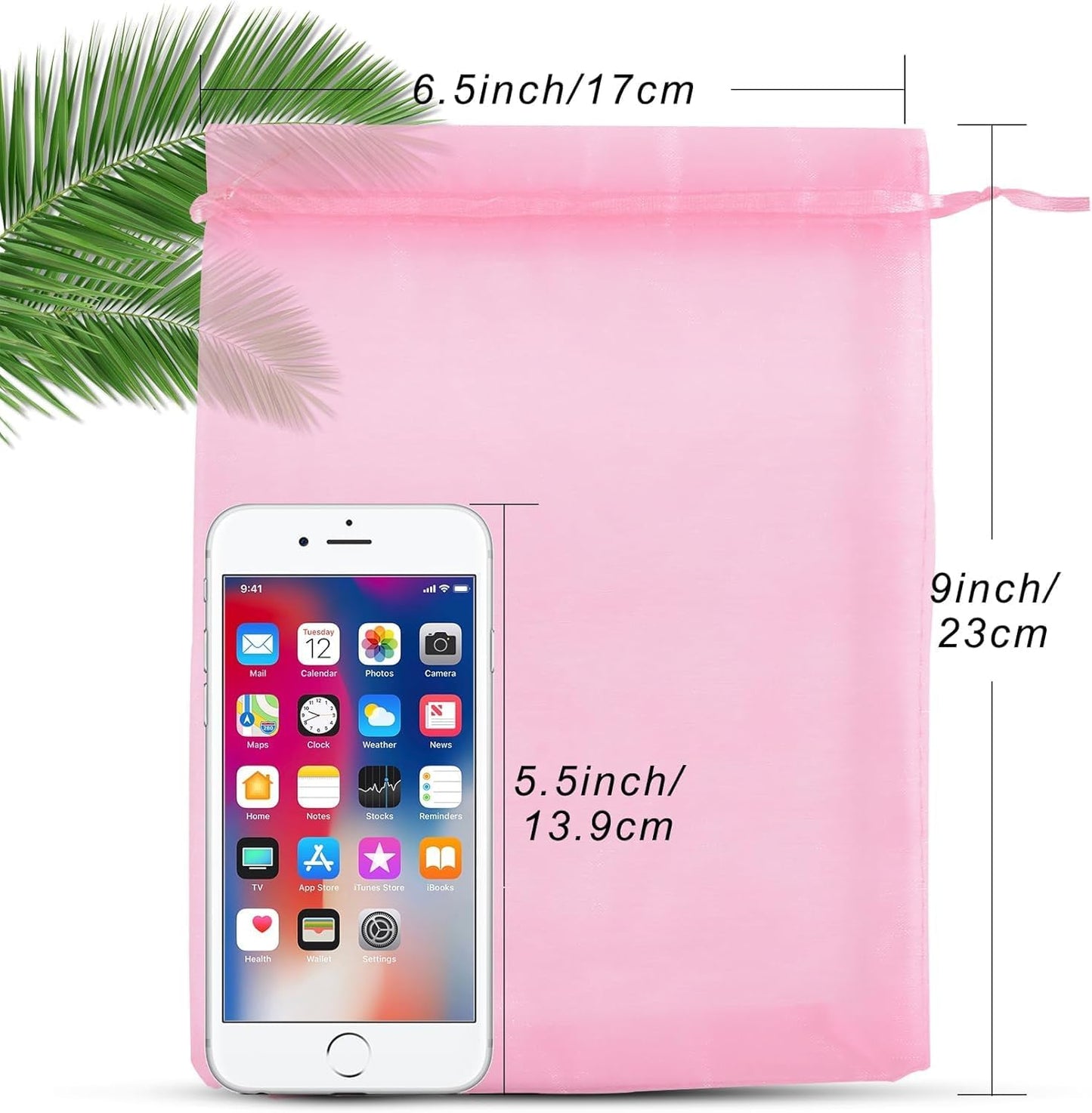 ANZNKU 50PCS Organza Bags 6x9 Large White Gift Bags for Candy Goodie Sachet Jewelry, Mesh Bag Drawstring Sheer Packaging Pouches for Wedding Favors Mother's Day Birthday Party Baby & Bridal Shower