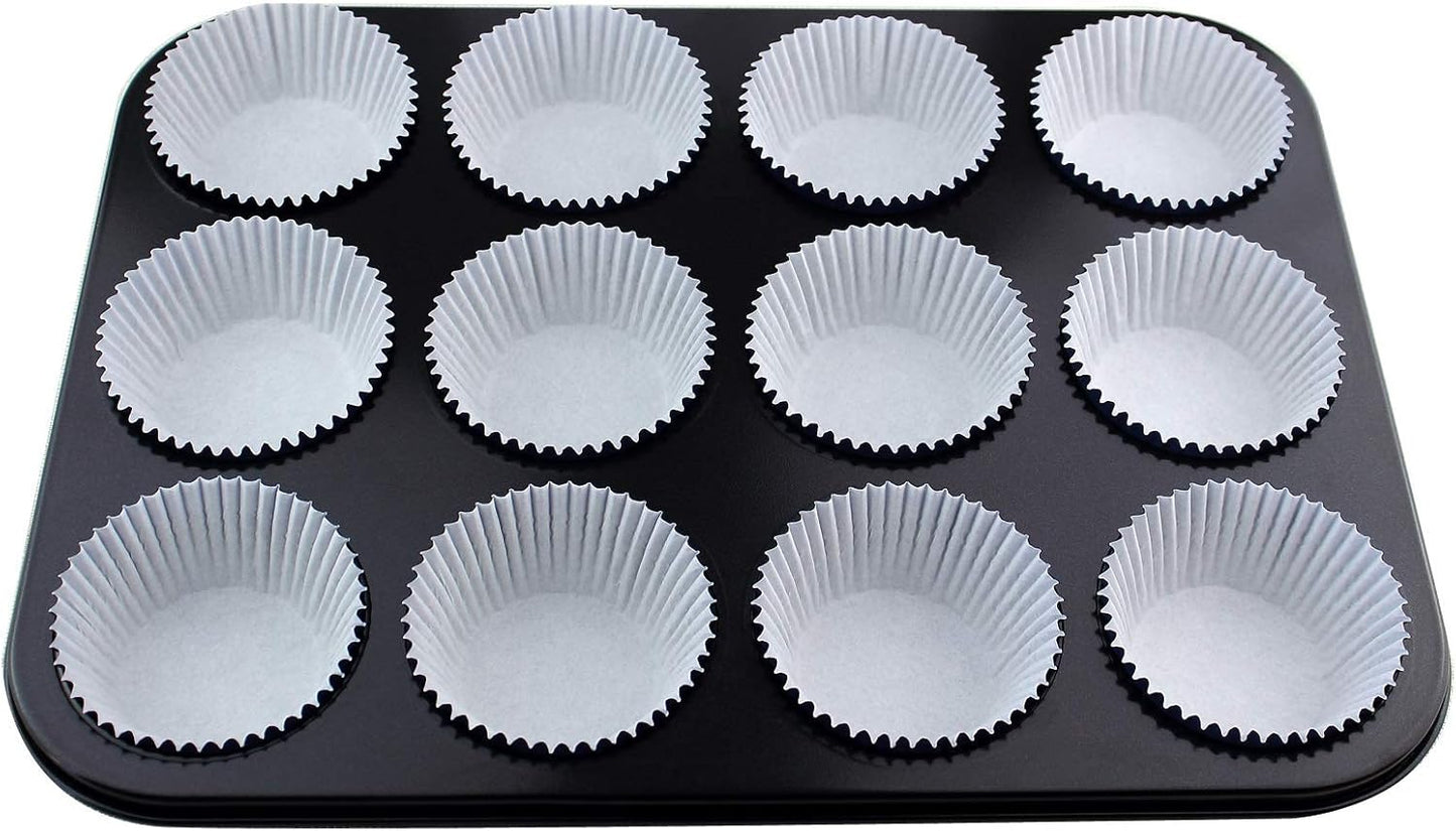 Standard Size Baking Cups Food-Grade Greaseproof Paper Cupcake Liners 200 Pcs (Natural)