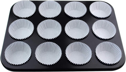 Standard Size Baking Cups Food-Grade Greaseproof Paper Cupcake Liners 200 Pcs (Natural)