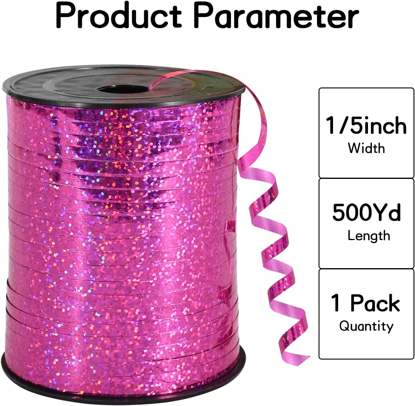 BEISHIDA 500 Yards Red Ribbon Crimped Curling, Balloon String Shiny Metallic Roll for Gift Wrapping Ribbon for Birthday Valentines Day Wedding Mother's Day Party Decorations