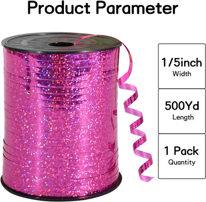 BEISHIDA 500 Yards Red Ribbon Crimped Curling, Balloon String Shiny Metallic Roll for Gift Wrapping Ribbon for Birthday Valentines Day Wedding Mother's Day Party Decorations
