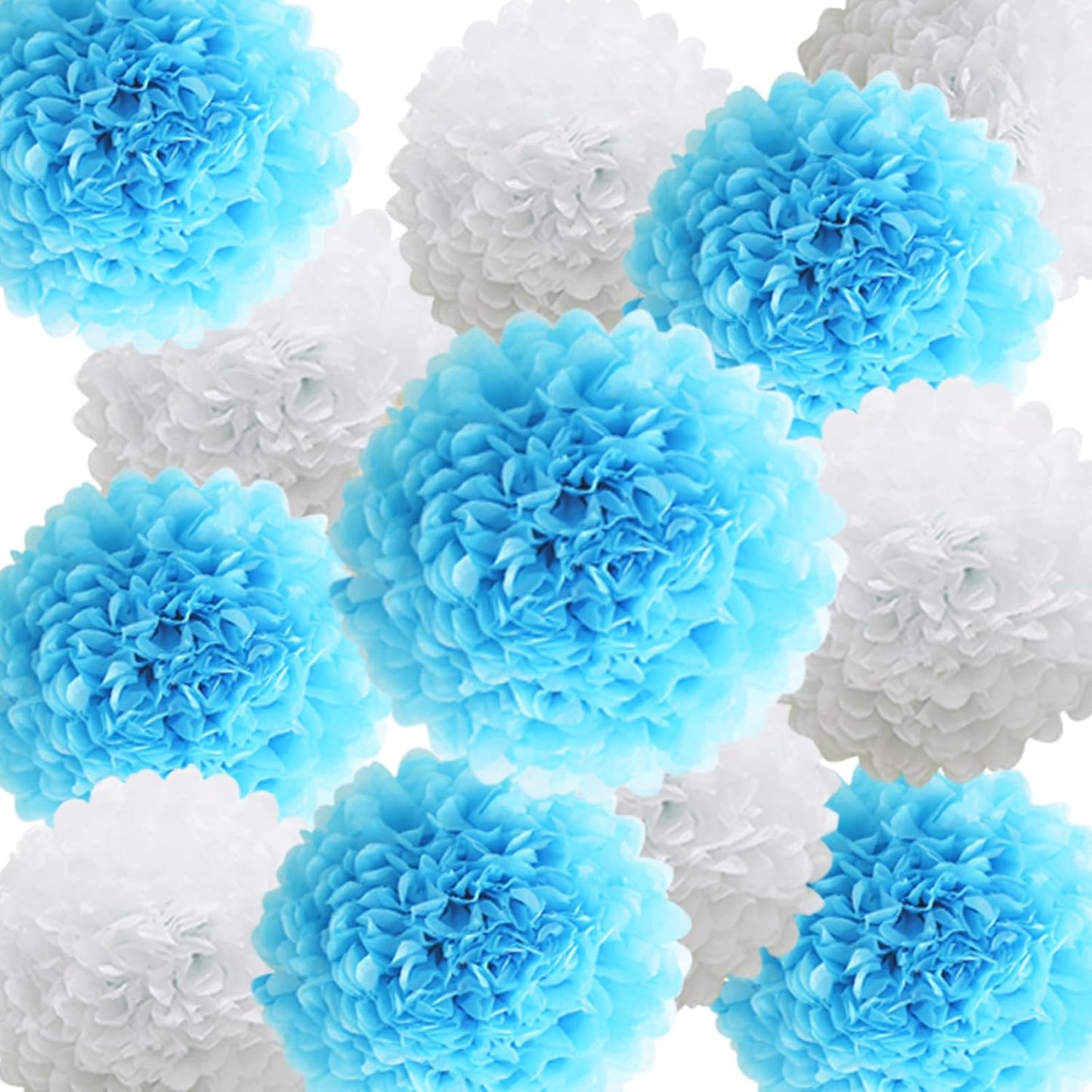 Pastel Tissue Paper Pom Poms Colorful Easter Macaron Kids Birthday Wedding Shower Tissue Flower Hanging Party Supplies(12pcs)