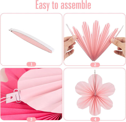 Easy Joy Paper Leaves Decorations for Wall Paper Fans Classroom Decoration Leaves Backdrop Decor Wall Decor,Set of 9