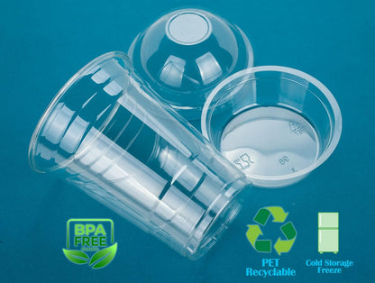 Golden Apple Cup series, 9oz Clear Plastic cups with Flat lids no hole 50sets