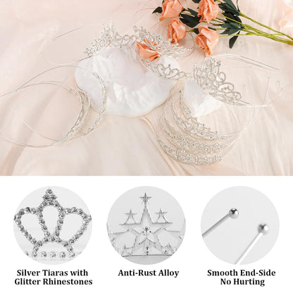 16 Pcs Tiaras Crowns Headbands for Women Girls Silver Princess Tiara Bulk Crown Tiaras Rapunzel Crown for Wedding Birthday Crystal Tiara for Prom, Bride, Pageant, Halloween