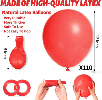 110pcs Black Balloon 12 inch, Black Latex Balloons for Birthday Party Baby Shower Wedding(with 2 Ribbons). - Colors B