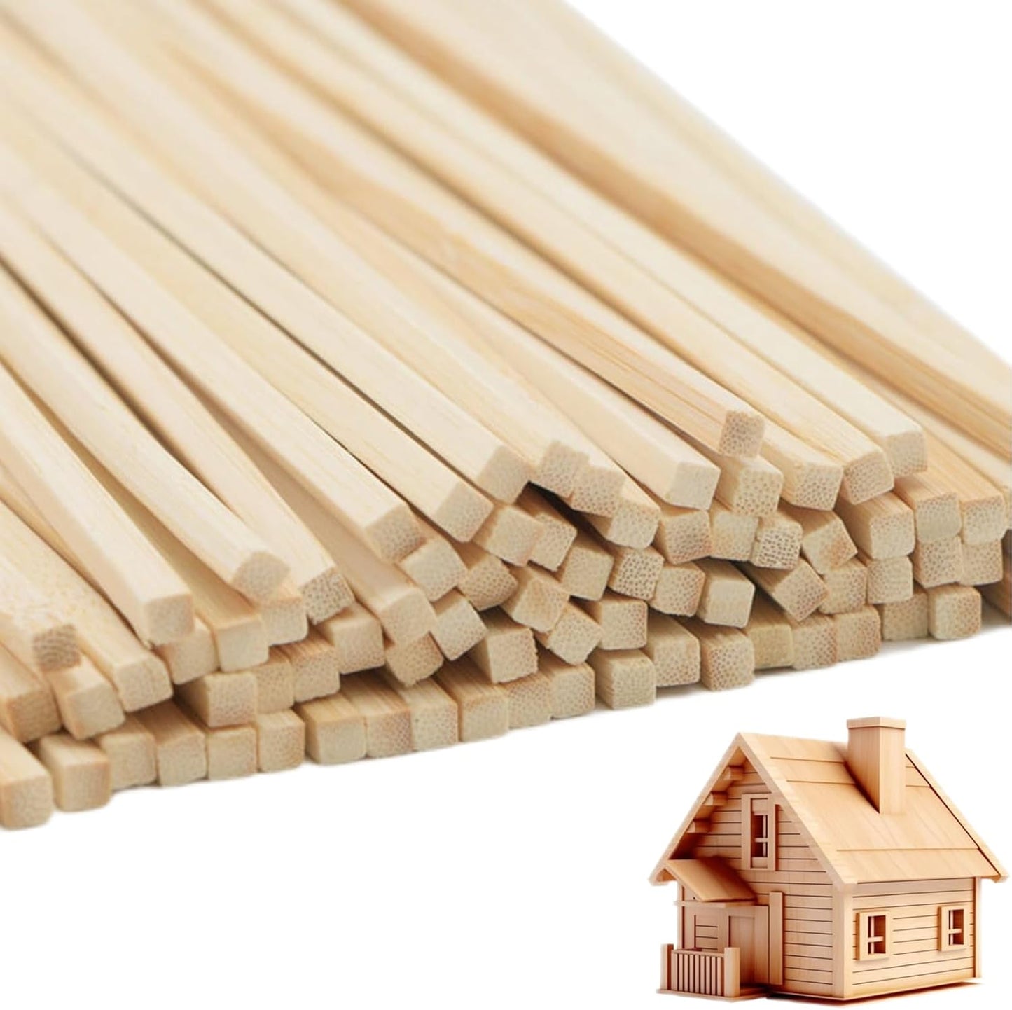 DaTpuik 1/4 x 12 Inch 25PCS Dowel Rods Wood Sticks Wooden Dowel Rods - Unfinished Bamboo Sticks - for Crafts and DIYers