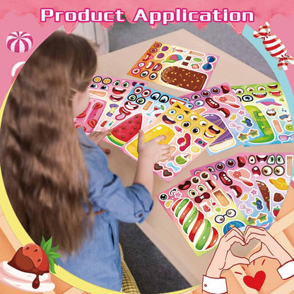 24 PCS Fairy Stickers for Kids, Make a Face Sticker with 8 Unique Designs Fairy, Frog, Mushroom, Make Your Own Stickers for Girls Birthday Party Favors, Goodie Bags, DIY Crafts
