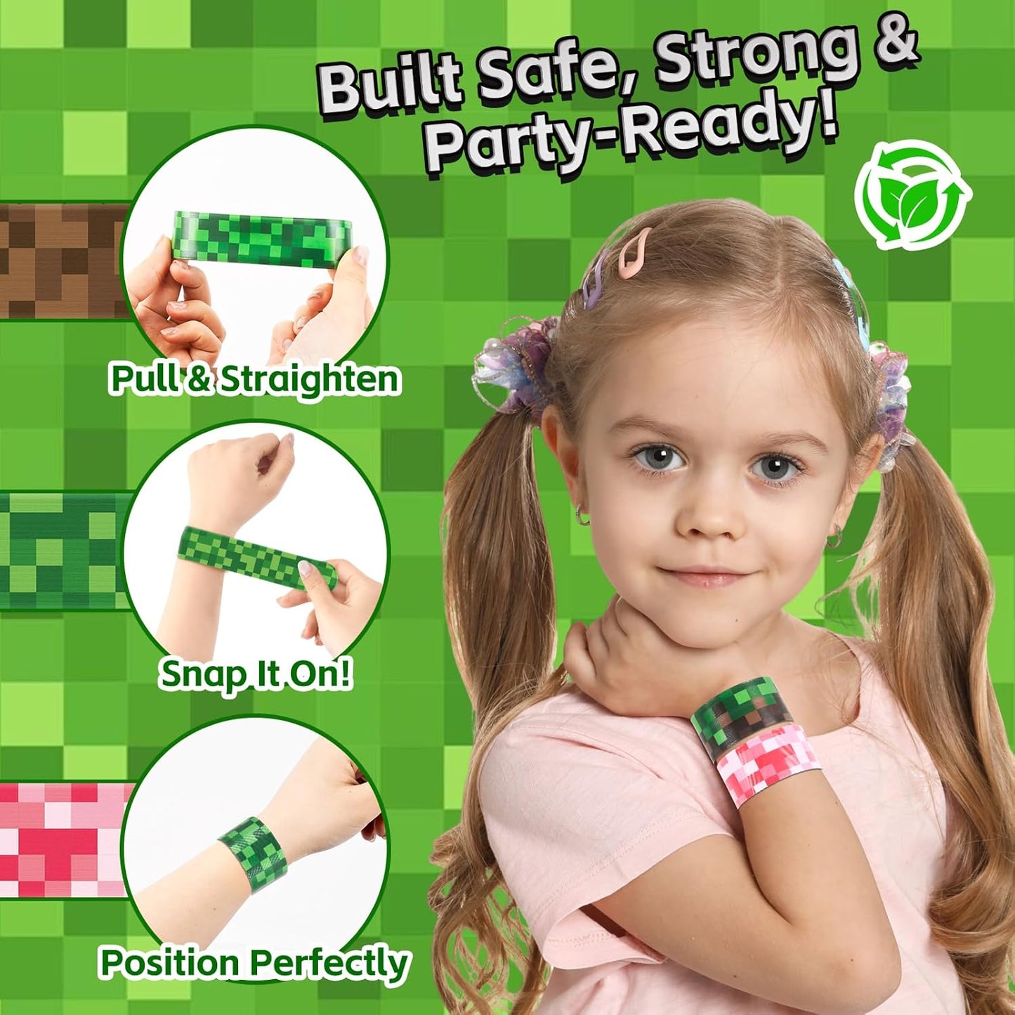 Cartoon Animation Slap Wristband, 24 Pack - Birthday Party Supplies, Cartoon Theme Bracelets Goodie Bag Fillers for Birthday & Theme Parties