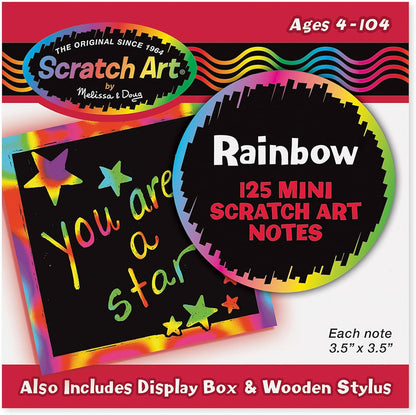 Melissa & Doug Scratch Art® Box of 125 Friendship-Themed Shaped Notes in Desktop Dispenser (Approx. 3.5” x 3.5” Each Note)