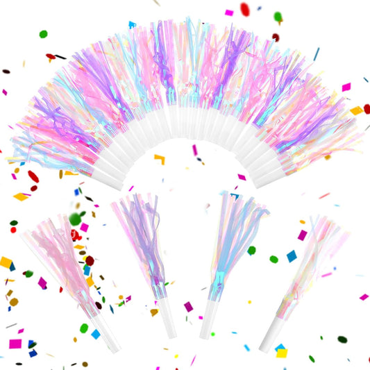 24Pcs Party Horns,Glitter Party Blowers for Adults,Birthday Blowers Colorful Blow Horn Partys Noise Makers for Celebrations,Weddings & Sporting Events