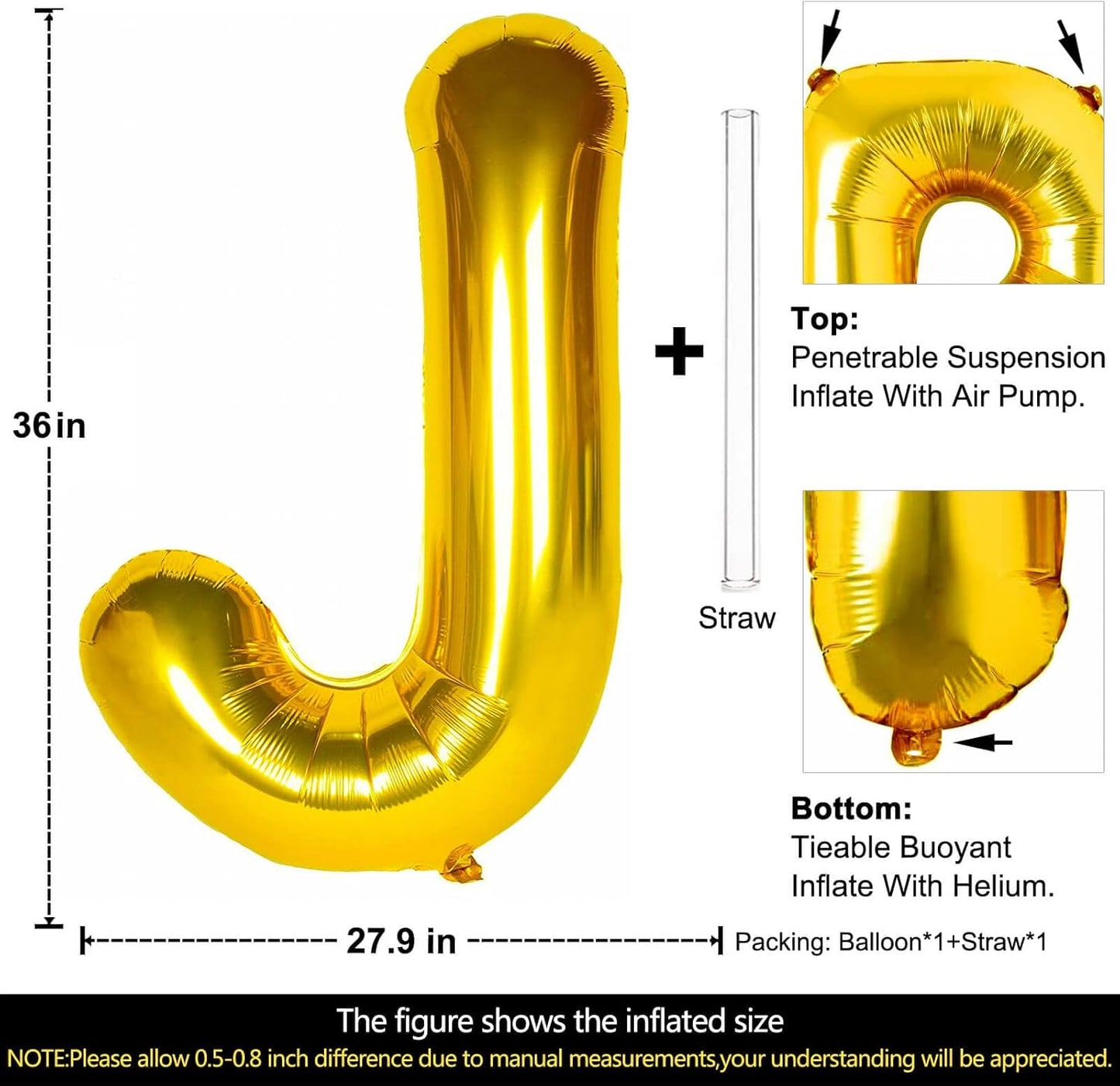 Lovoir 40 Inch Large Gold Letter A Balloons Big Size Jumbo Mylar Foil Helium Balloon for Birthday Party Celebration Decorations Alphabet Gold A