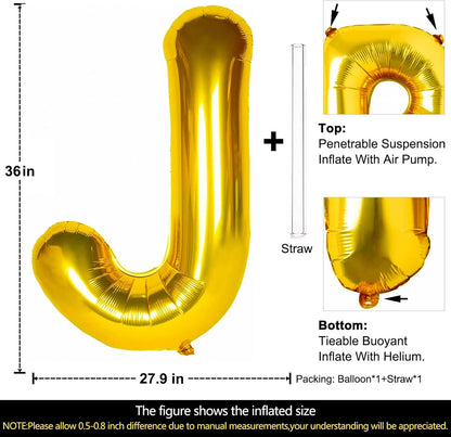 Lovoir 40 Inch Large Gold Letter A Balloons Big Size Jumbo Mylar Foil Helium Balloon for Birthday Party Celebration Decorations Alphabet Gold A