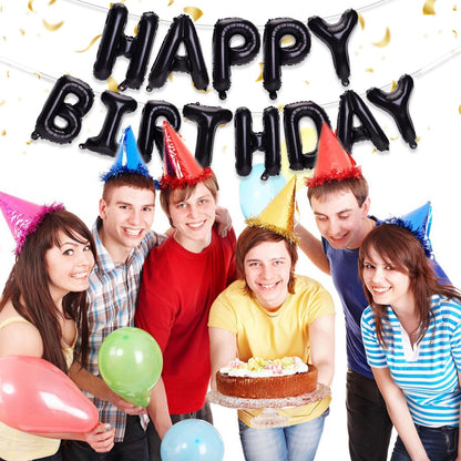 PIGETALE Happy Birthday Banner, 16 Inch Mylar Foil Letters Sign Bunting Happy Birthday Balloon Letters Balloons Reusable Ecofriendly Material for Girls Boys Kids Women Men (Hot Pink)