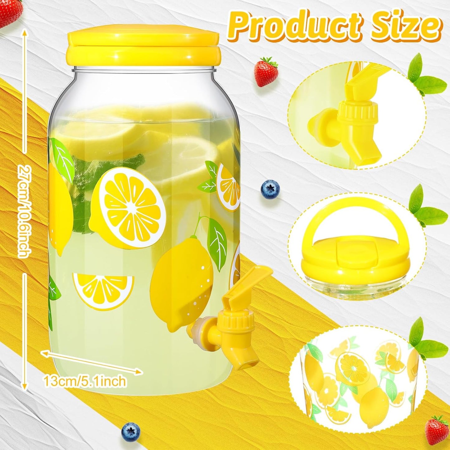 Havawish 2 Pcs 1 Gallon Plastic Beverage Dispenser with Spigot Clear Summer Kitchen Fridge Drink Dispenser for Parties Lemonade Juice Tea Beer Cold Water (Red,Cylinder)