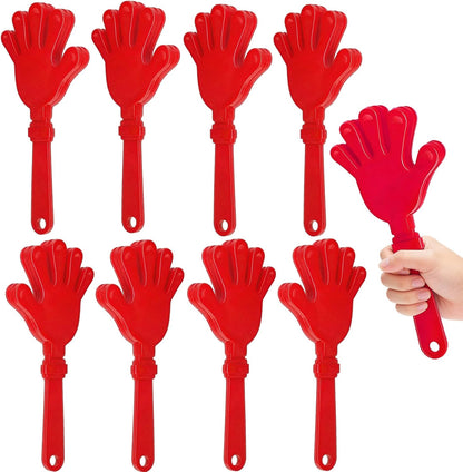 8PCS Hand Clappers 7.5 Inch Clapping Noisemakers Plastic Noise Makers Mini Hand Soundboard Party Favors Noise Maker Clacker for Birthdays Games Ball Dance Football Sporting Events Cheers Supplies