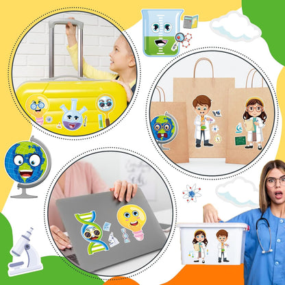 24 PCS Fairy Stickers for Kids, Make a Face Sticker with 8 Unique Designs Fairy, Frog, Mushroom, Make Your Own Stickers for Girls Birthday Party Favors, Goodie Bags, DIY Crafts