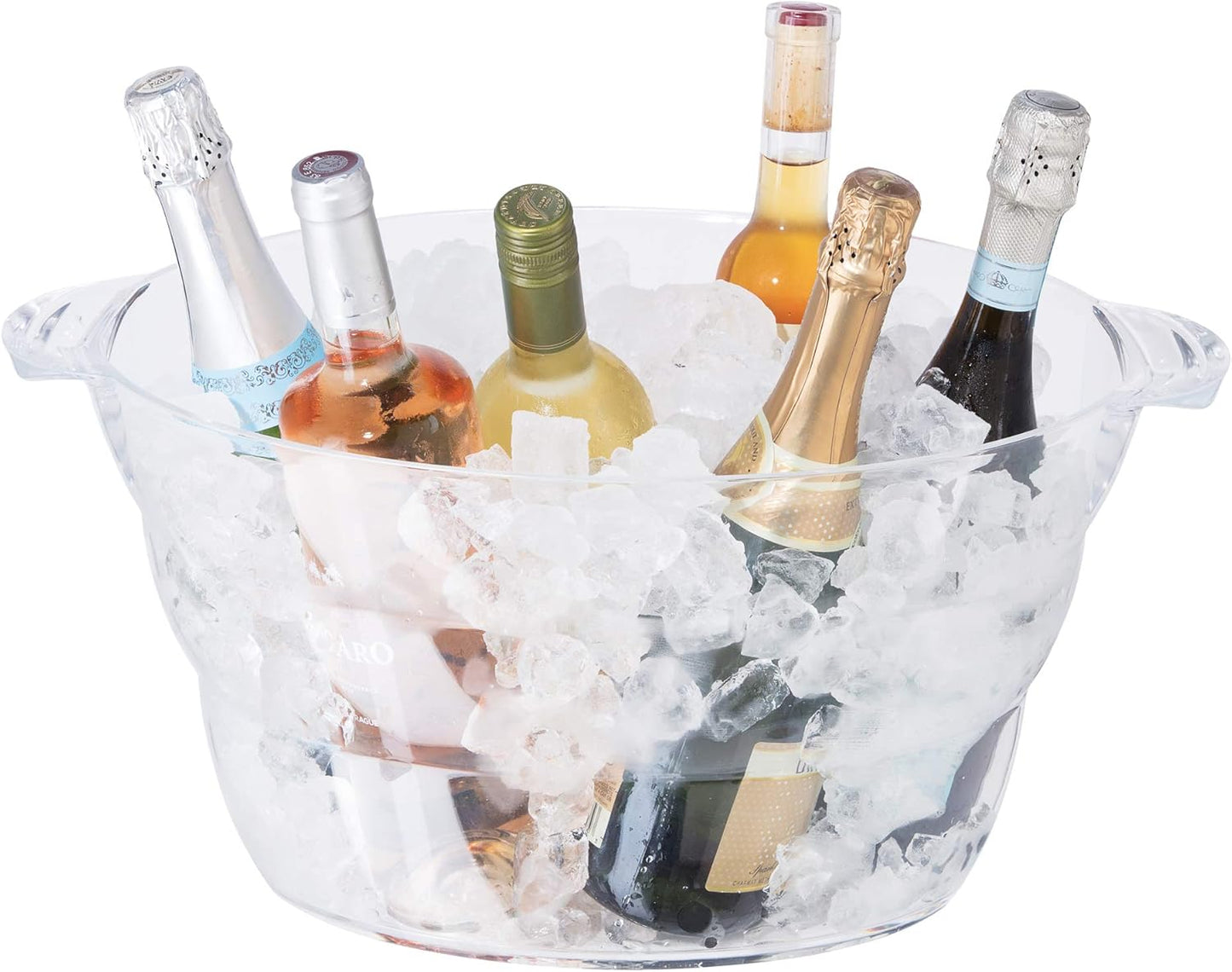 Oggi Insulated Ice Bucket, 4 Quart / 3.8 L, Stainless Steel, Black.