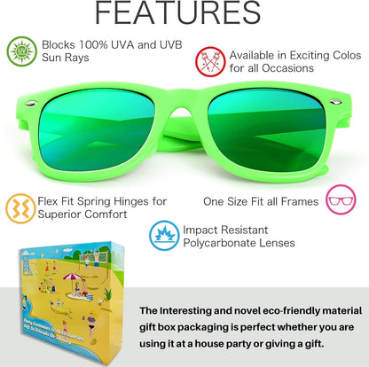 Party Sunglasses Bulk - Adult Retro Plastic Pack of 12 Vintage Sunglasses for Men Women - Party Favors