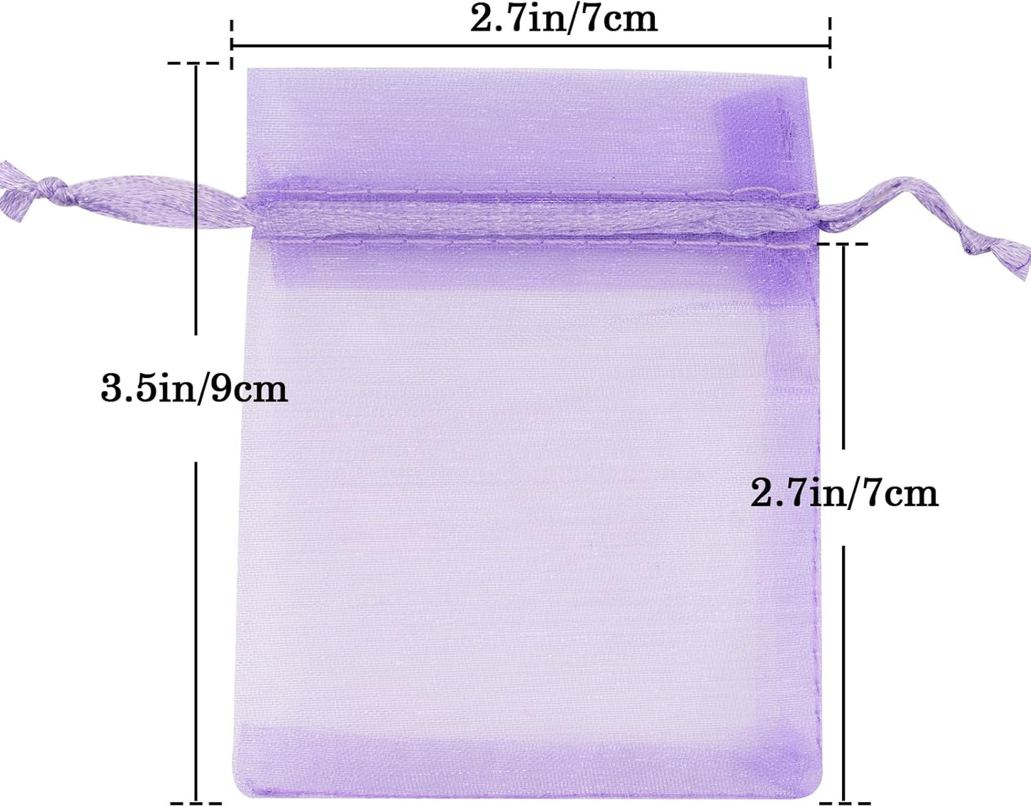 joycraft 50Pcs Organza Bags, 2x3 inch Gift Favor Bags, White Wedding Favor Bags, Jewelry Pouches with Drawstring, Mesh Bags Drawstring for Jewelry, Festival, Makeup, Candy, Desserts