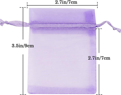 joycraft 50Pcs Organza Bags, 2x3 inch Gift Favor Bags, White Wedding Favor Bags, Jewelry Pouches with Drawstring, Mesh Bags Drawstring for Jewelry, Festival, Makeup, Candy, Desserts