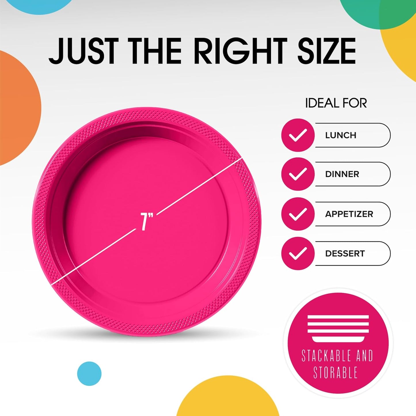 Exquisite Party Solids Red Plastic Plates For Party Supplies 10" Red Disposable Plates Heavy Duty 50 Pcs Plastic Dinnerware Sets Heavy Duty 350 GSM Disposable Dinnerware Set