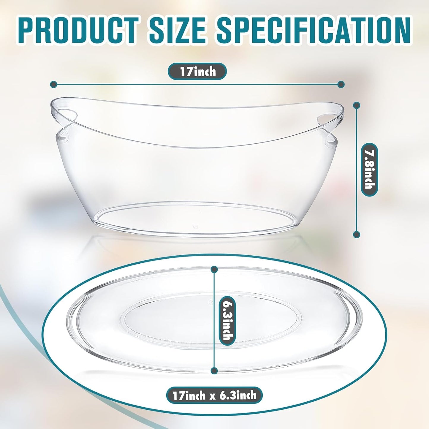 Ice Buckets for Parties, 2 PCS Ice Bucket for Cocktail Bar, 5.5L Drink Buckets for Parties, Wine Cooler, Champagne, Cocktails, Beer Chiller with 2 Ices Bucket Scoop(Clear)