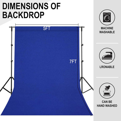 GFCC 8FTX10FT White Backdrop Background for Photography Photo Booth Backdrop for Photoshoot Background Screen Video Recording Parties Curtain