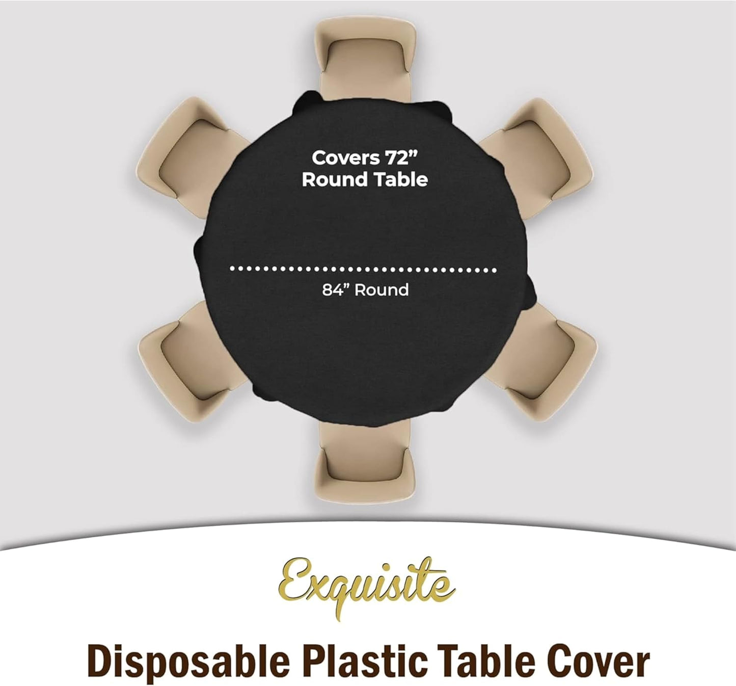 Exquisite Party Solids 6-Pack Premium Plastic Tablecloth 54in. x 108in. Rectangle Plastic Table Cover - Navy