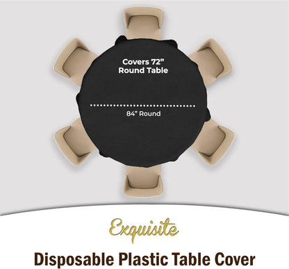 Exquisite Party Solids 6-Pack Premium Plastic Tablecloth 54in. x 108in. Rectangle Plastic Table Cover - Navy
