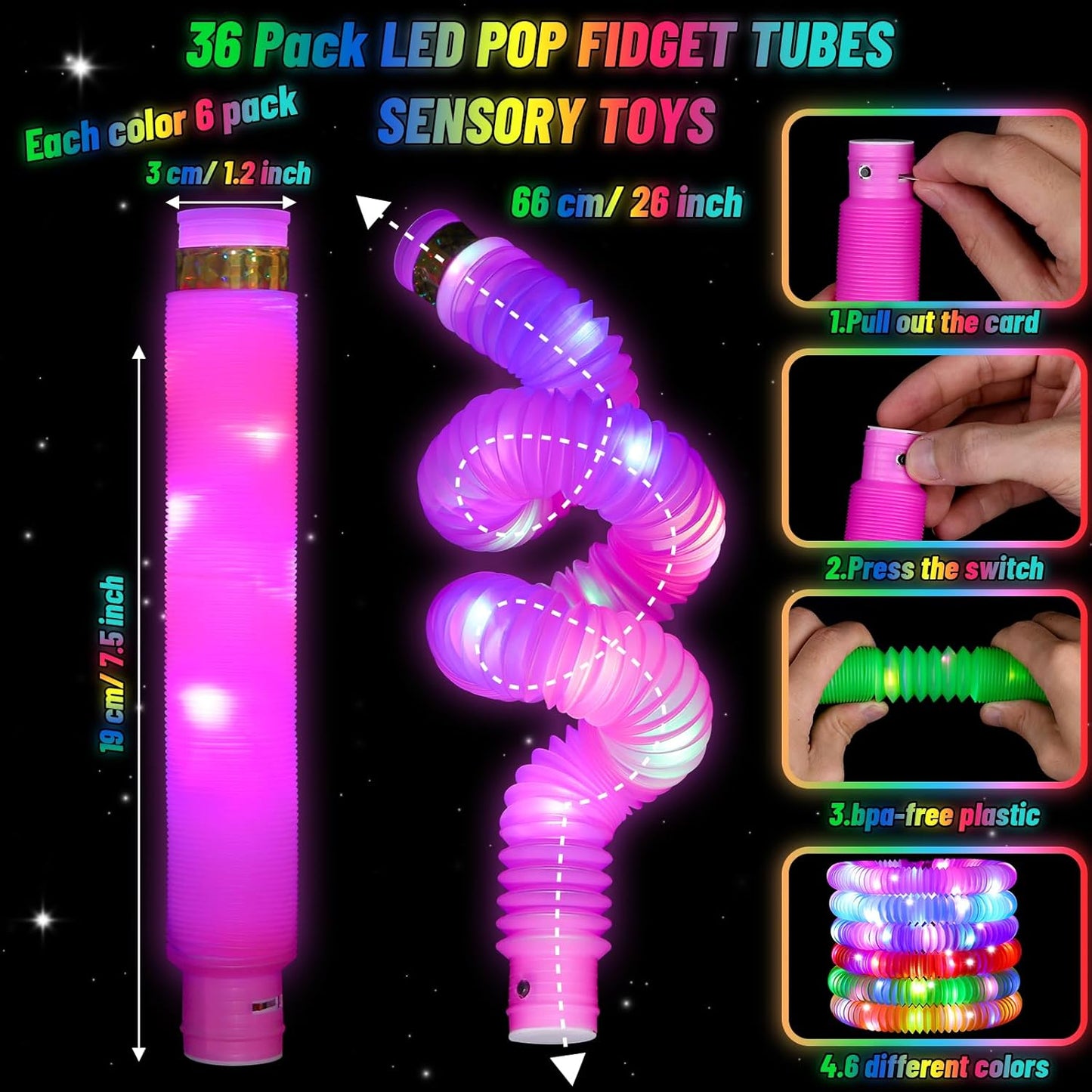 Oleitodh Glow in the Dark Party Supplies Set Bulk Neon Party Favor Toys Includes 30 Led Light up Glasses 10 Color 30 Light up Foam Sticks Bulk for Disco Wedding Birthday Concert Halloween Raves Party