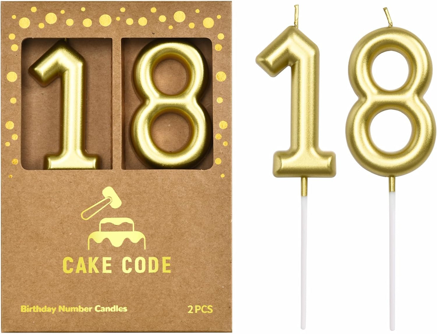 2.76 Inch Classical Gold 5 Number Birthday Candles, Gold Number Candles, Cake Number Candles, Party Celebration