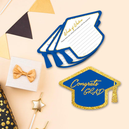 Yuzi-n Graduation Advice Cards for The Graduate (50 Pack), High School or College Graduation Party Games Decorations Supplies, Well Wishes Card for Graduates, Advice For The Graduate Cards (Black)