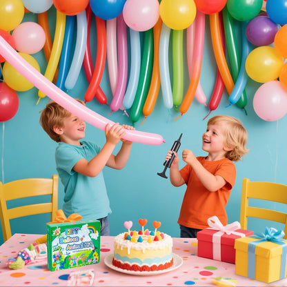 LXZFCRG Long Balloons with Pump, Premium Latex Twisting Balloons animal kit, Birthday Gifts for Girls and Boys Arts and Crafts Pastel Color 100Pcs