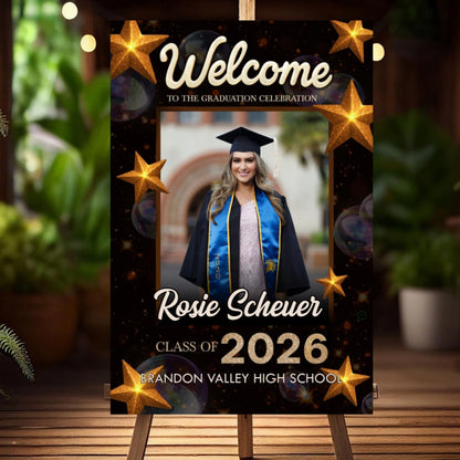 Graduation Party Welcome Sign, Photo Graduation Poster, Graduation Decorations, Grad Party Sign, Grad Welcome Sign, Graduation gift for best friend, Graduation gift for daughter, sister, brother - 1