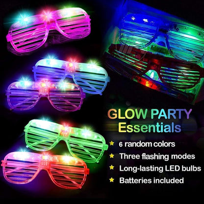 100 Pack Glow Sticks Glasses Bulk Party Pack,Light Up Glasses Bulk,Glow in the Dark Party Supplies Favors,LED Sunglasses,Concert,Neon,Birthday,Patriotic Fiesta Party Favors,Big Event
