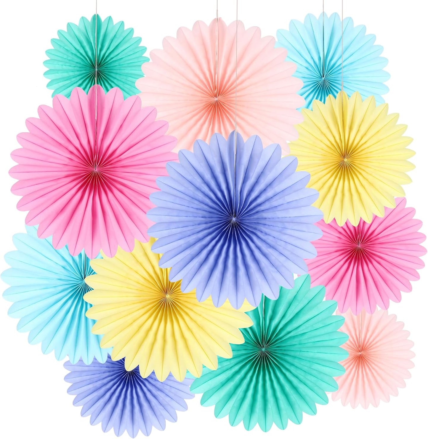 BestoFun 12PCS Paper Fans Hot Pink Party Decorations Tissue Paper Flowers Decorations Paper Fans Party Decorations for Girl Groovy Birthday Baby Shower Wedding Bachelorette Room Wall Hanging Décor