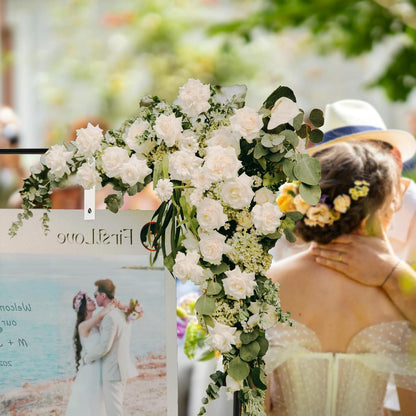 Sign holder, Adjustable Wedding Sign Holder, Welcome Sign Stand With Leather Sign Hanging Straps, 71”x31”x 20” Heavy Duty Ease Sign Stand for Wedding, Bridal Shower, Birthday Party, Baby Shower or Any Event (Gold, M)