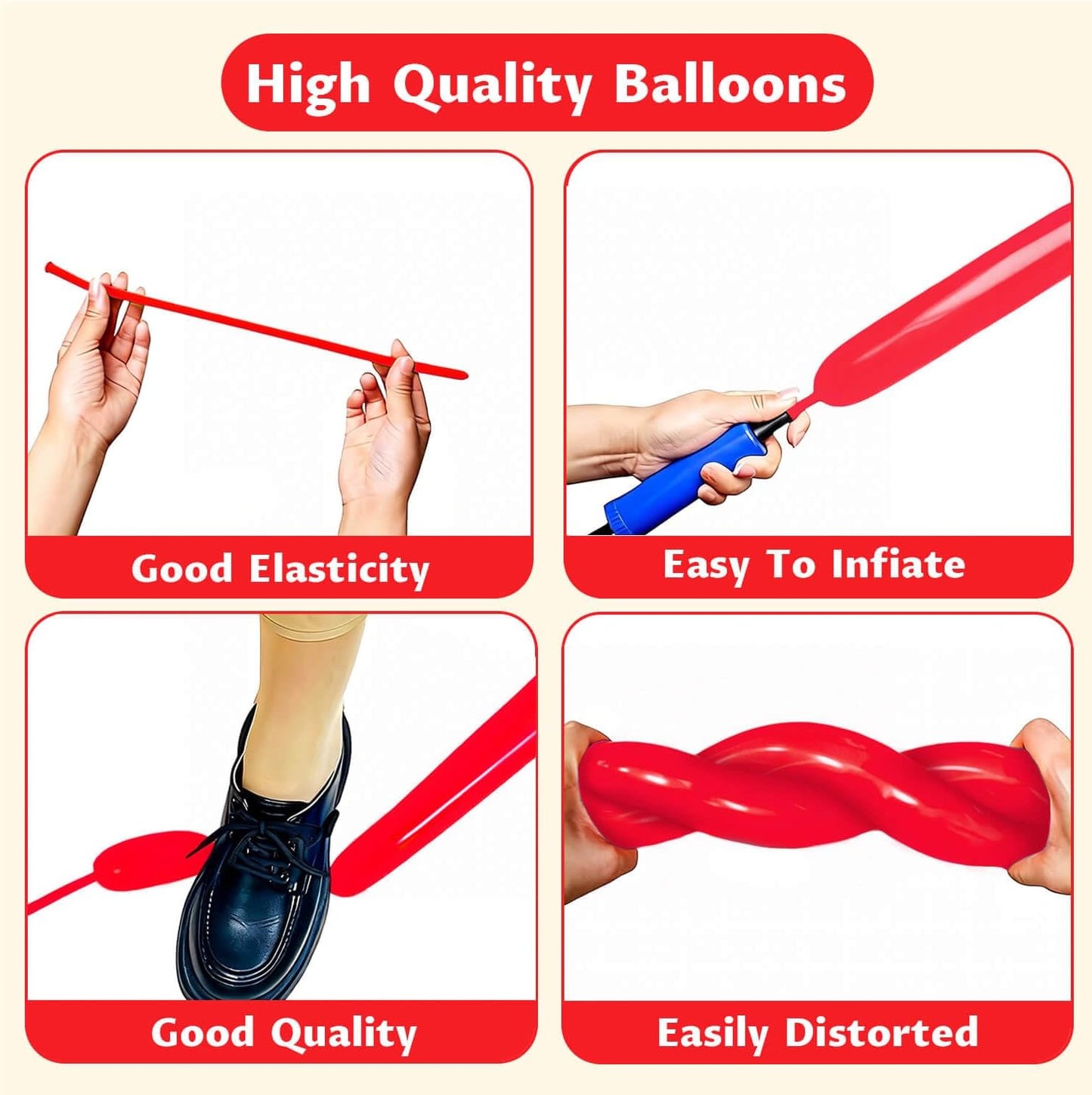 260 Clear Long Balloons for Animals, Thickening Skinny Latex Twisting for Arch Modeling Magic Clown Birthday Wedding Party Decorations 100pcs