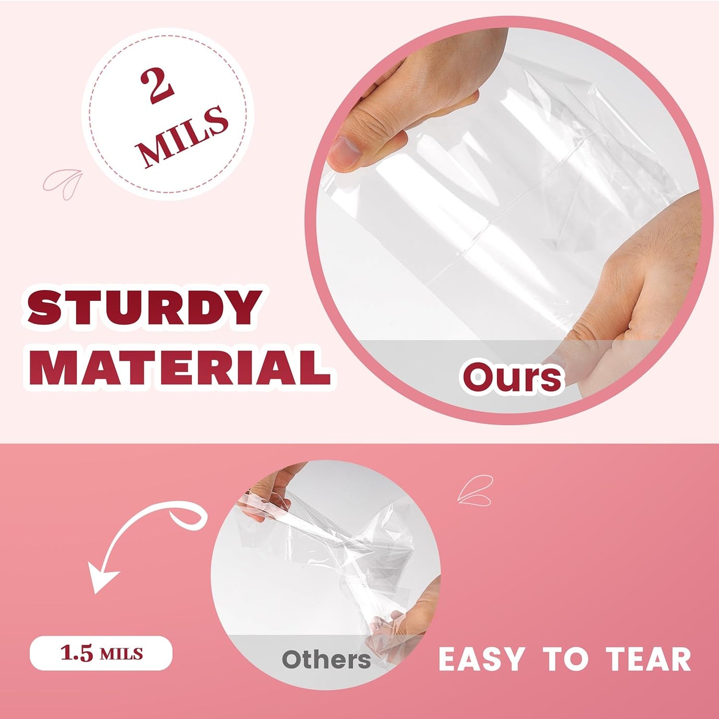 LOKQING Clear Cellophane Treat Bags 6 x 10 in, 100 Pack Mothers Day Gift Bags with Twist Ties, Bags for Cookies, Candy, Party Favors, Bakery Packaging and Small Gifts