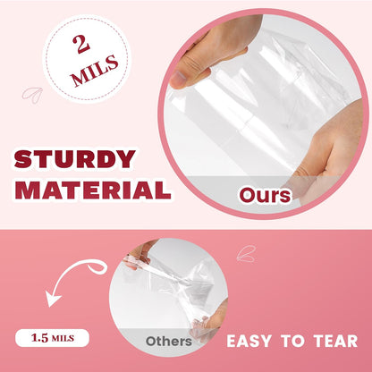 LOKQING Clear Cellophane Treat Bags 6 x 10 in, 100 Pack Mothers Day Gift Bags with Twist Ties, Bags for Cookies, Candy, Party Favors, Bakery Packaging and Small Gifts