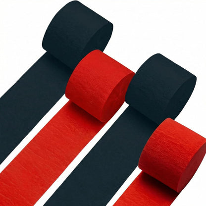 Pack of Red Crepe Paper Streamers 4 Rolls 328ft, Red Crepe Paper for Birthday Party Decorations Wedding Graduation Theme Anniversary Engagement Bachelorette Carnival Casino Bridal Shower Xmas Decors