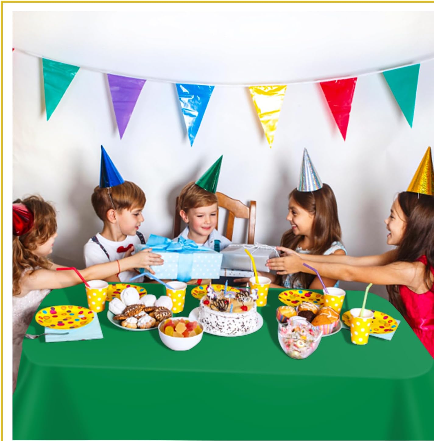 tujol Royal Blue 6 Pack Plastic Table Cloth 54" x 108", Disposable Tablecloths Rectangle Table Cover, Plastic Tablecloths for Parties