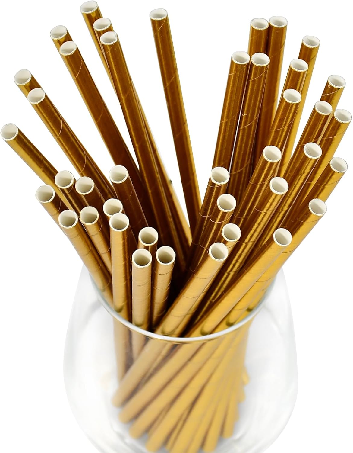 Disposable Paper Straws Solid Green - 7.75'' x 0.24'', 100 Counts - for Drinking, Beverage, Juice, Soda, Bar Supplies