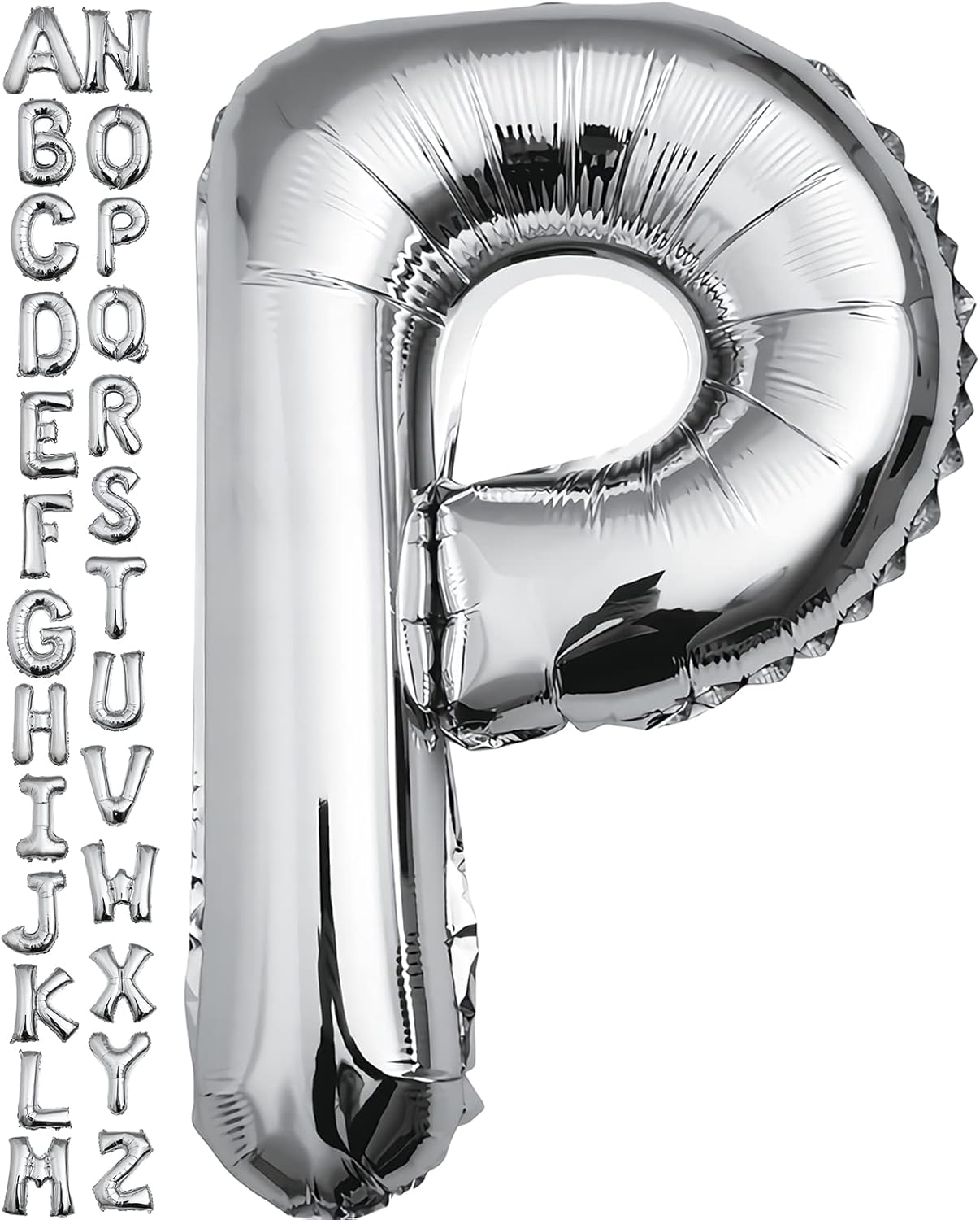 40 inch Silver Letter A Balloon, Big Size Alphabet Foil Mylar Helium Balloons for Birthday Party Celebration Wedding Anniversary Baby Shower Decorations Supplies Alphabet A